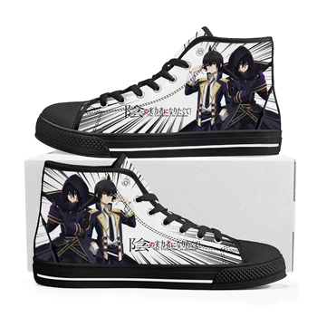 Sıcak Anime Eminence Gölge Cid Kageno Yüksek Top Sneakers Erkekler Kadınlar Genç Kanvas Sneaker Rahat Çift Ayakkabı Özel Ayakkabı