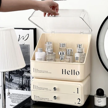 Kozmetik saklama kutusu ev düzenleyici Masa Üstü Cilt Bakımı Raf Parfüm Organizatör Çekmece Tipi Akrilik saklama kutusu Kolay Temizlenebilir