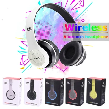 Stereo P47 Kulaklıklar Bluetooth Kulaklık Kulaklık kablosuz kulaklıklar Katlanabilir Spor Kulaklık mikrofonlu kulaklık Handfree Oyuncu