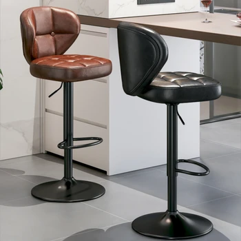 Döner Bar Sandalyeleri yüksek Tabureler Mutfak Sayacı Tabureleri PU Deri Yüksekliği Ayarlanabilir Bar Tabureleri yemek sandalyeleri Oturma Odası Mobilyaları
