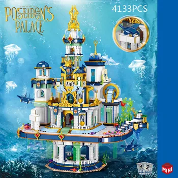 Yaratıcı Poseidon Saray Mini Blok Denizaltı Kale Moc yapı tuğlaları Monte Rakamlar Eğitici Oyuncaklar Koleksiyonu Hediye