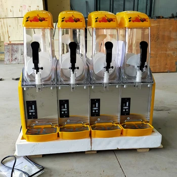 Ticari Dondurulmuş İçecek Slush Makinesi 2 X15L Smoothie Slushy Maker 2 Silindirli Kar Eritme Tankı Buz Gibi Meyve Suyu Dağıtıcı