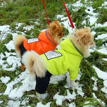 Kış Köpek Aşağı Ceket Sıcak Polar Kalınlaşmak Ceket Küçük Köpekler için Köpek Tulum Rüzgar Geçirmez Parka Tulum Köpekler için Yorkie Onesie