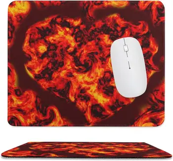 Yangın Kalp Dikdörtgen Soyut Tasarım Anti Kayma Kauçuk Mousepad Oyun Ofis İş Dizüstü Bilgisayar Erkekler Kadınlar 9. 8x11. 8 İnç