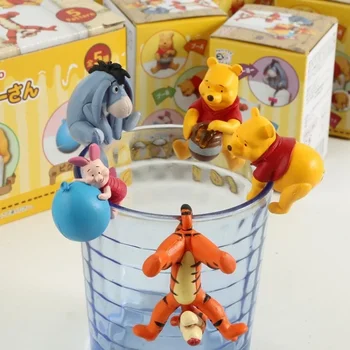 5 adet Winnie the Pooh Tigger Domuz çizgi kahramanlı fincan Yuanzi Fincan Jant Çay Kolye Süs Oyuncak Bebek Figürü Hediyeler için Noel Doğum Günü