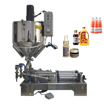 Çift Kafa Macun dolum makinesi Hazne İle Isıtma Ve Karıştırma Pnömatik dolum makinesi Krem Şampuan Dolgu 110V 220V