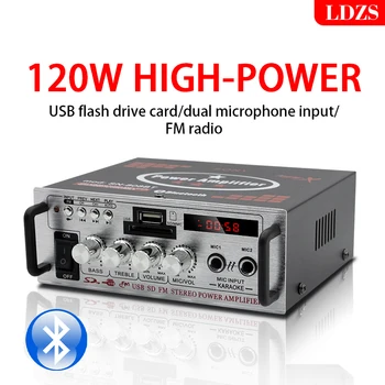 LDZS HıFı Dijital Amplifikatör AV-808 Bluetooth MP3 Kanal 2.0 Ses AMP Desteği 90 V-240 V Ev Araba için MAX 200W*2