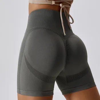 Dikişsiz Yoga Şort Spor Şort Kadınlar Yüksek Bel Biker Şort egzersiz pantolonları Spor Spor Legging Ezme Şort Kıyafetler