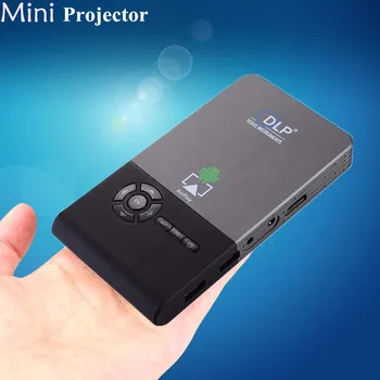 2019 DLP Mini Projektör C2 TF Kart Android 4.4 Ev Sineması Wifi Mikrofon Projektör