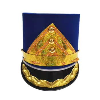 Mavi Davul Boynuz Şapka Okul Performans Şapkalar Askeri Donanma Cosplay silindir şapka Muhafızları Onur Müzik Kulübü İyilik