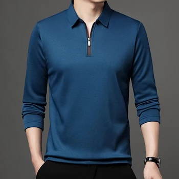 Yeni erkek Rahat Spor Uzun Kollu T-Shirt 1/4 Zip Yaka Yaka Slim Fit Üstleri Açık Sonbahar Erkek Giysileri Kazak