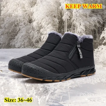 Yeni Sıcak Peluş Ayakkabı Açık Su Geçirmez Kar yarım çizmeler Rahat İş Rahat yürüyüş ayakkabıları Yüksek top Ayakkabı Erkekler Kadınlar İçin