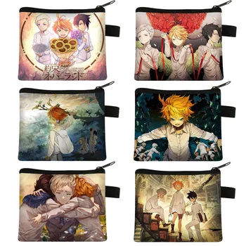 Anime Japon Vaat Edilen Neverland bozuk para çantaları Kadın Moda Para Çantaları Norman Emma Ray Mini Ruj Kartı Cüzdan Hediye