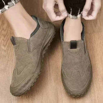Erkek Spor Ayakkabı Anti Kayma Platformu Rahat kanvas ayakkabılar Rahat Açık Yürüyüş Tırmanma ayakkabıları Adam Slip-On Loafer'lar