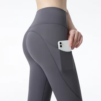 Çıplak Yoga Pantolon kadın Yüksek Bel Kalça Kaldırma Dış Giyim fitness pantolonları Sıkı Koşu Eğitim Spor LuluLemons Pantolon