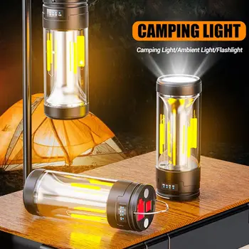 Şarj edilebilir kamp ışık led el feneri Açık Taşınabilir Fener Mıknatıs Acil asılı çadır ışığı güçlü çalışma lambası