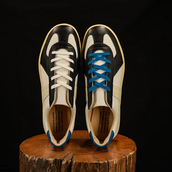 Alman Askeri Eğitmen Ayakkabı Moda Ordu Sneakers GAT Klasik Hakiki Deri Beyaz Miras Sneakers Erkekler için Vintage Erkek