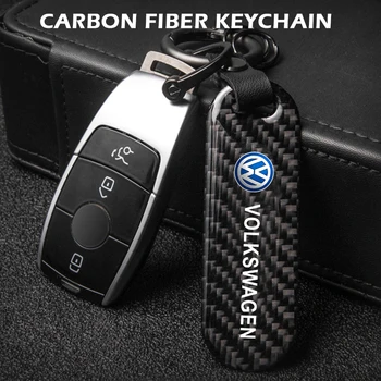 Otomotiv Yüksek Dereceli Metal halkalı anahtarlık Karbon Fiber Anahtarlık anahtar Kemer Volkswagen VW Tiguan TOUAREG TOURAN BEETLE PASSAT
