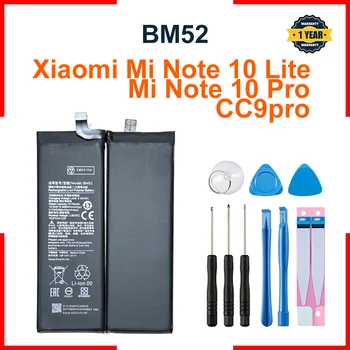 Xiao mi 100 % Orijinal BM52 5260mAh Pil İçin Xiaomi Mi Not 10 Lite / Mi Not 10 Pro / CC9pro CC9 Pro Telefon Piller + Araçları