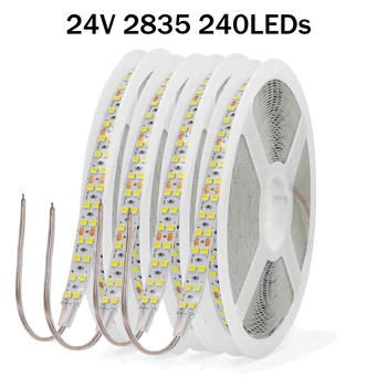 Çift sıralı LED şerit ışık 5m 10m 24V 2835 esnek LED ip ışık yapışkan bant ile 240LEDs bant şerit 10mm genişlik arka ışık
