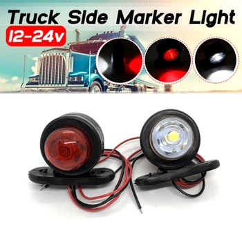Araba kamyon LED yan işaretleyici ışık çift lamba beyaz kırmızı römork kamyon karavan