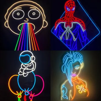 Astronot Neon ışıkları tükürmek gökkuşağı LOGOSU ofis odası koridor Logoled ışıkları gece ışıkları animasyon işaretleri KTV DecorativeSigns