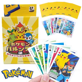 Pokemon Pikachu Kağıt Karikatür Oyun Kartları Kawaii Animasyon Poker Kartları Tahta Oyunları Sihirli Sahne Koleksiyonu Hediye Aile Etkinliği