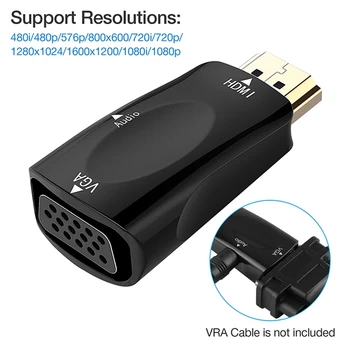 1080P erkek VGA dişi adaptör Video dönüştürücü 3.5 Mm ses çıkış kablosu sıcak