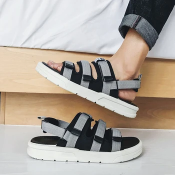 Kore versiyonu yaz erkek sandalet moda dış giyim çiftler bir kelime flip-flop sandalet plaj ayakkabısı