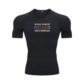 Geometri olmadan Hayat Anlamsız Kısa Portal Üstleri Gömlek Ekip Boyun Valencia erkek T Shirt Yaz Üstleri T Shirt 2019 Yeni