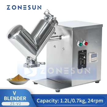 ZONESUN ZS-V2 Toz Karıştırma Makinesi Paslanmaz Kuru Toz Karıştırıcı Blender Hapları Şeker Tablet Vitamin Ev Karıştırma Makinesi