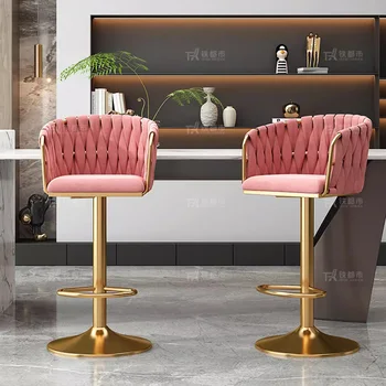 Döner Yüksek Tasarım Bar Sandalyeleri Ergonomik Sayaç Ada İç Cafe Bar Sandalyeleri Modern Taburete Cocina salon mobilyaları YX50BC