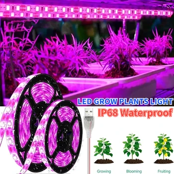 5M Led bitki büyümek ışık tam spektrum Phyto şerit lamba tohumları çiçek sera çadırı Topraksız su Geçirmez bitkiler aydınlatma