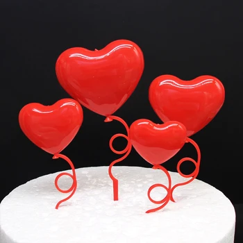 4 Adet sevgililer Günü Kalp Kek Topper Doğum Günü Tatlı Topper Kek Dekorasyon Sevgililer Günü Düğün Parti Süslemeleri Malzemeleri