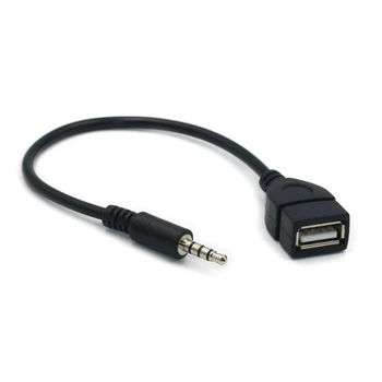 20 cm/8 inç Uzunluk 3.5 mm Erkek AUX Tak Jack USB 2.0 Dişi Dönüştürücü