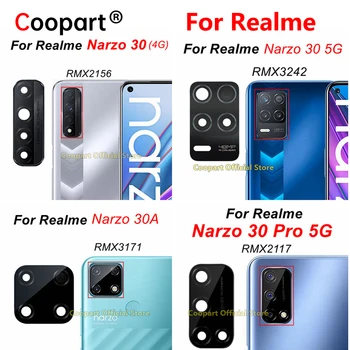 Yeni Orijinal Arka arka Kamera lens camı Realme İçin Narzo 30 5G 4G Değiştirme + Yapıştırıcı Sticker RMX2156 RMX3242 RMX3171 RMX2117
