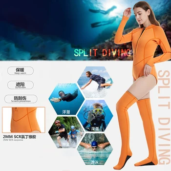 Premium Kalite Kadın Dalgıç dalgıç kıyafeti 2mm Neopren Ekipmanları Uzun Kollu Bikini Mayo Kadınlar Kore Mayo