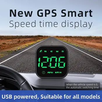 Araba HUD Cam Head Up Display GPS Hız Göstergesi Dijital Hız Ölçer Saat Ölçer Otomotiv Elektroniği Aksesuarları
