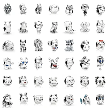 Yeni Moda Charm Pandora Hayvan SerieBear Panda Boncuk Zarif ve Uygun Orijinal Bilezik Yapımı Kadınlar Takı Hediyeler