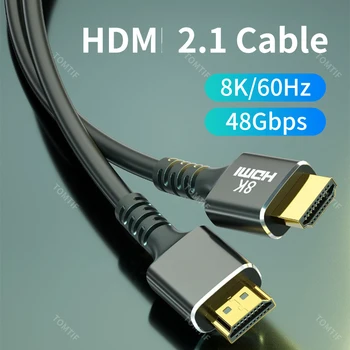 60Hz HDMI uyumlu Kablo 8k Ultra Yüksek Hızlı 4K 120Hz 2K 240Hz HDR 48G EARC 2.1 HDMI2.1 Kablo 5m 10m 10 Metre 3m 2m 0.5 m Kısa