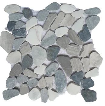 Doğal Taş Mozaik Karo Beyaz Çakıl Taşları 3-5 inç Dış Duvar Zemin Dekoru