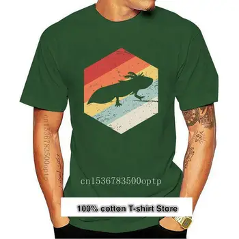 Camiseta de cuello redondo para hombre, camisa Retro Axolotl de manga corta, informal, estampada, 012659