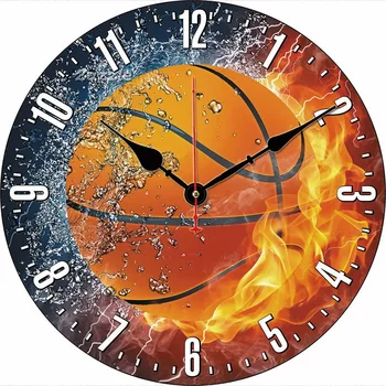 Basketbol Özel Saat Yuvarlak Dijital duvar saati Büyük Sessiz Saat Aile Severler Arkadaşlar Hediyeler Duvar Ev Yatak Odası Dekoratif