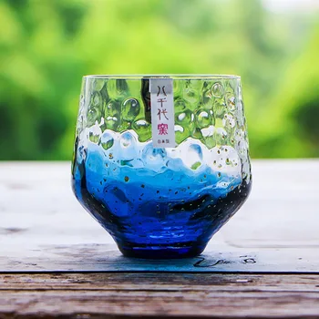 Japonya Yachiyo Mahzeni Altın Yaprak Kristal Yıldızlı Gökyüzü Fincan Japon Net Kırmızı Cam Yıldız Fincan Su Bardağı Şampanya viski bardağı Sake Bardak