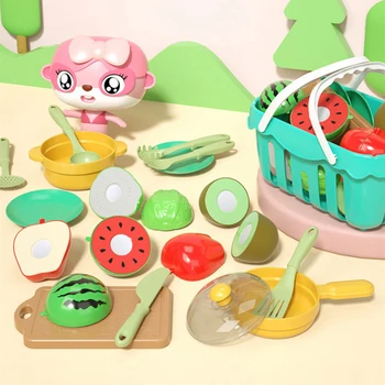 17 Adet / takım Çocuklar Simülasyon Mutfak Oyuncak Oyna Pretend Gıda Seti Klasik Meyve Kesme Rol Oynamak Çocuk Montessori Eğitici Oyuncaklar