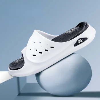 Yeni Kalın tabanlı Kombinasyon Yastıklama Açık sandaletler ve terlikler Yaz High-end Terlik Erkekler ve Kadınlar için