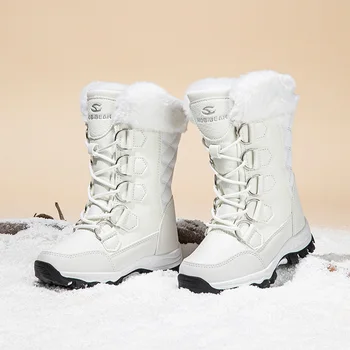 Erkek Kız Kış Sıcak Kürk Astar Kaymaz Deri kar ayakkabıları Su Geçirmez Açık Dayanıklı Peluş Kar Botları Çocuklar için