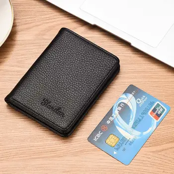 Moda Ultra ince Çok yuvalı Kredi kart çantası Mini Para Çantası Nakit Klip İş kart tutucu KİMLİK Kartı kapağı bozuk para cüzdanı Erkek Cüzdan
