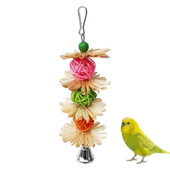 Renkli Parçalama Kuş Çiğnemek Oyuncaklar Kuşlar İçin Metal Kanca İle Küçük Papağan Oyuncakları Papağanının Oyuncak Çiğneme Bite Asılı Kafes oyuncak