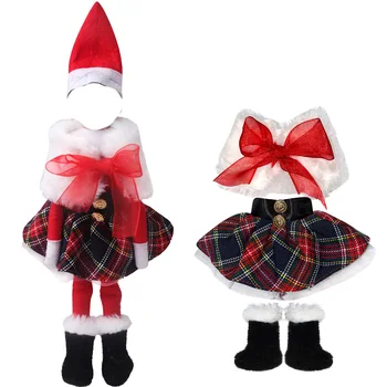 Elf oyuncak bebek giysileri 3 adet / takım = Etekler + Şal Sevimli Siyah Çorap 35cm İnç Bebek Oyuncak Aksesuarları Çocuklar Yılbaşı Hediyeleri